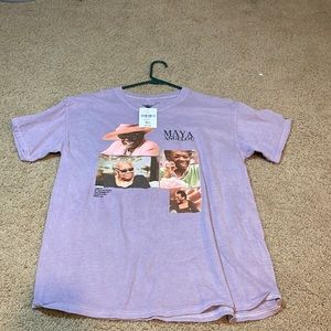 brand new purple maya angelou shirt size medium/large